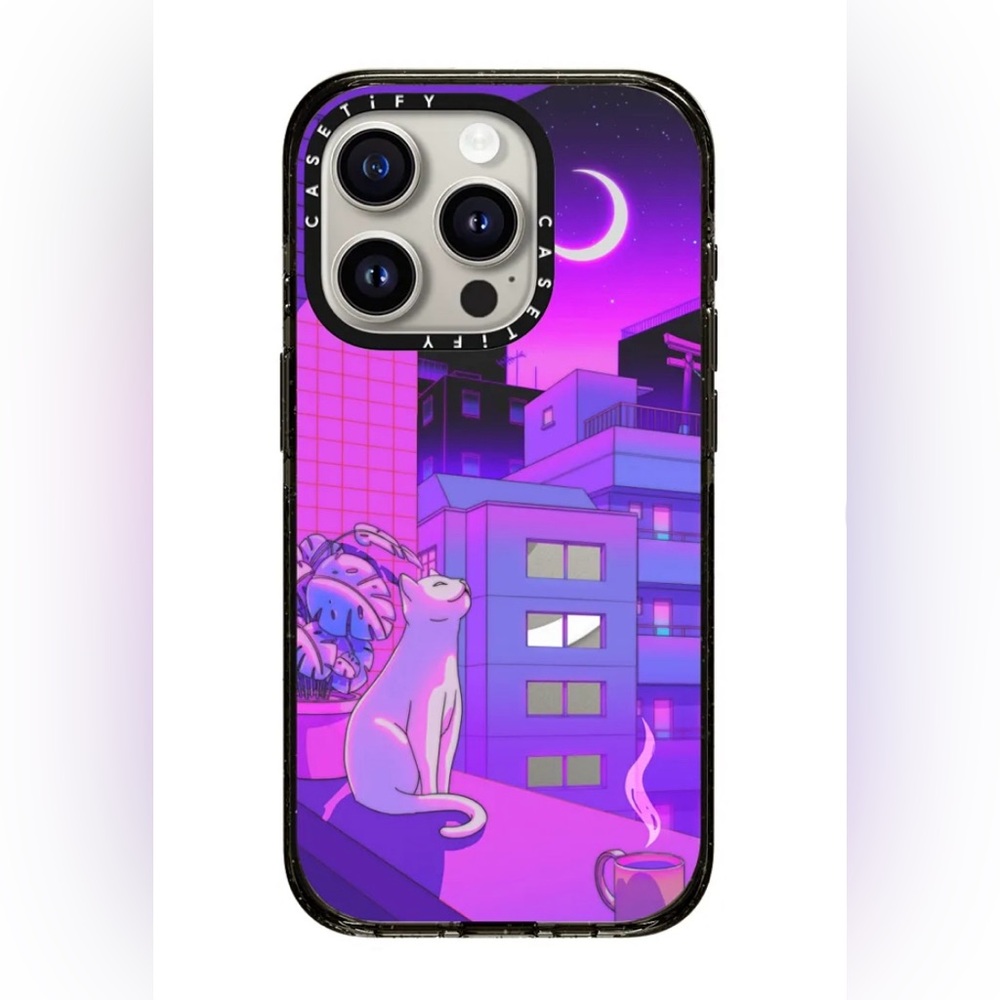 Casetify Urban Cat in Purple Night Phone Case